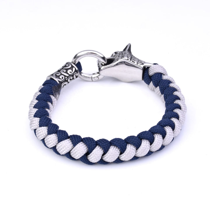 WorldNorse Geflochtenes Armband mit nordischen Wölfen von Fenrir