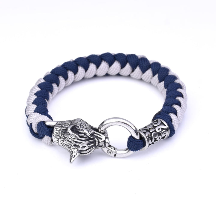 WorldNorse Geflochtenes Armband mit nordischen Wölfen von Fenrir