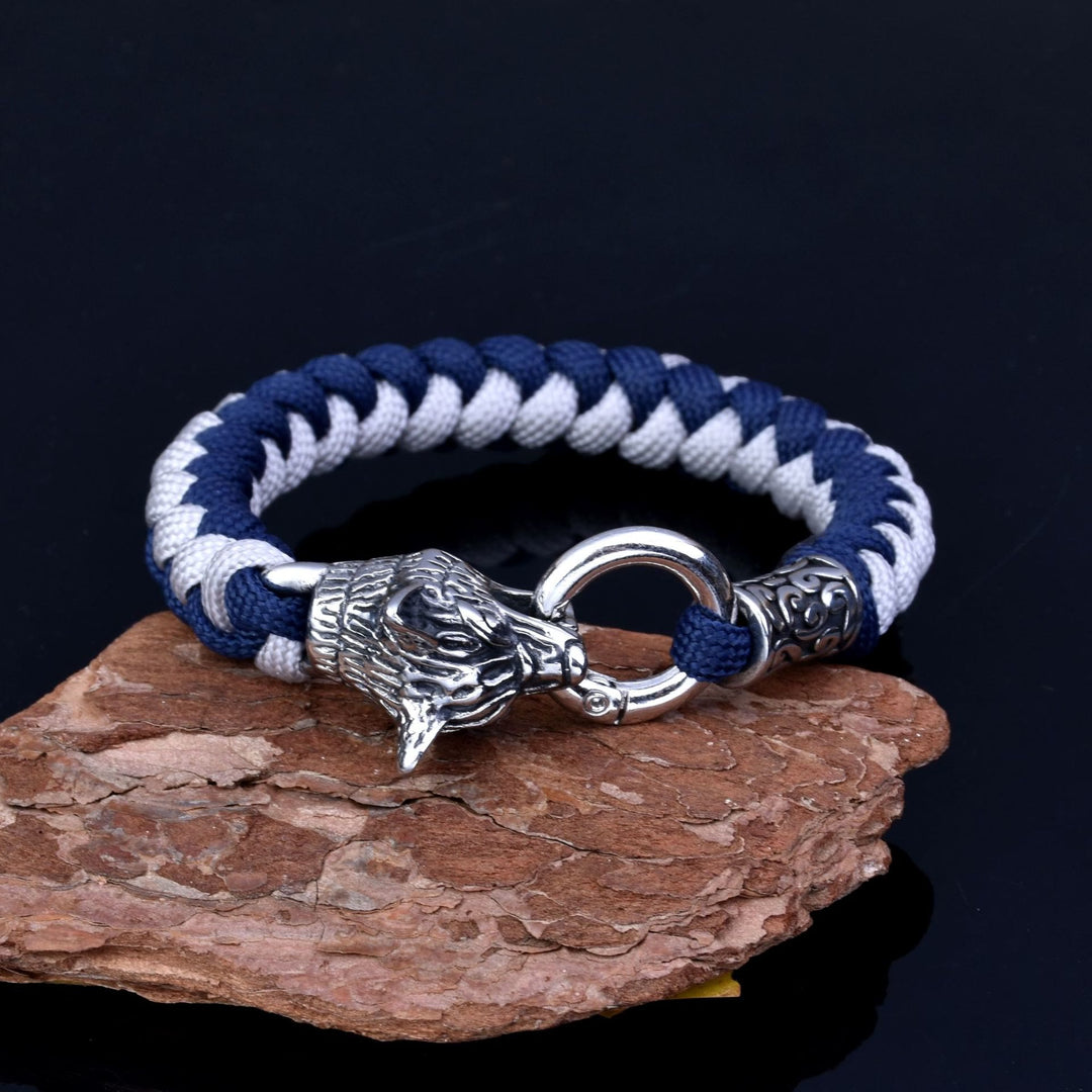 WorldNorse Geflochtenes Armband mit nordischen Wölfen von Fenrir