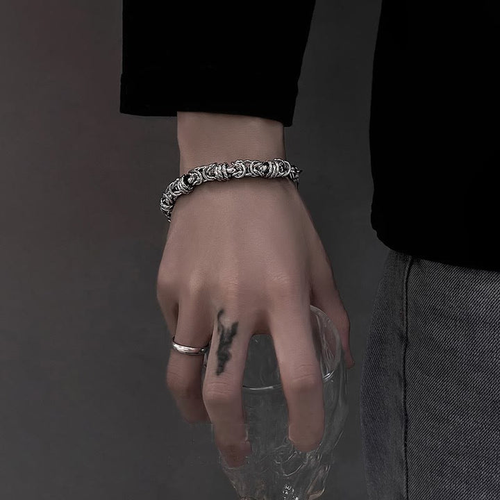 WorldNorse Geflochtenes Gliederarmband aus Edelstahl