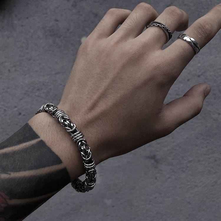 WorldNorse Geflochtenes Gliederarmband aus Edelstahl