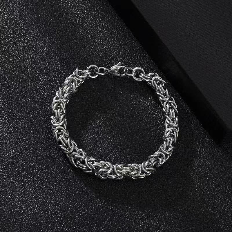 WorldNorse Geflochtenes Gliederarmband aus Edelstahl