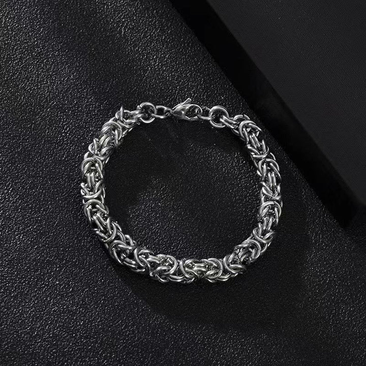 WorldNorse Geflochtenes Gliederarmband aus Edelstahl
