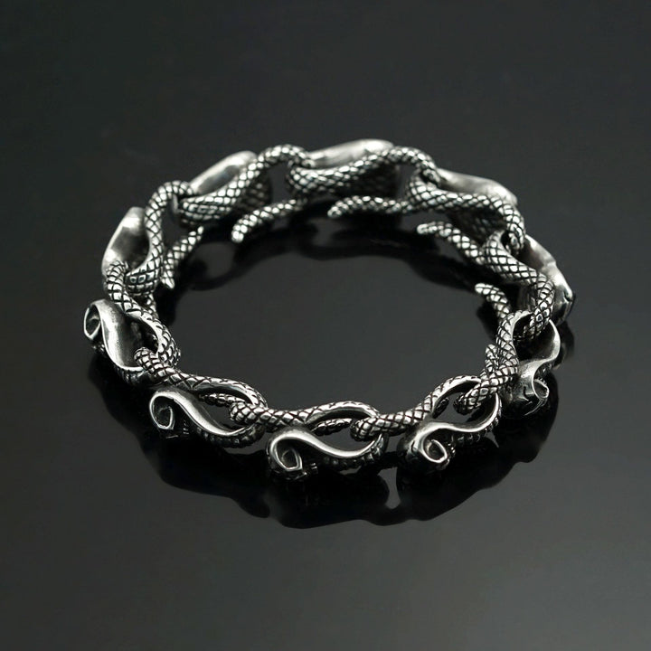 WorldNorse Gothic Totenkopf Schlangenarmband