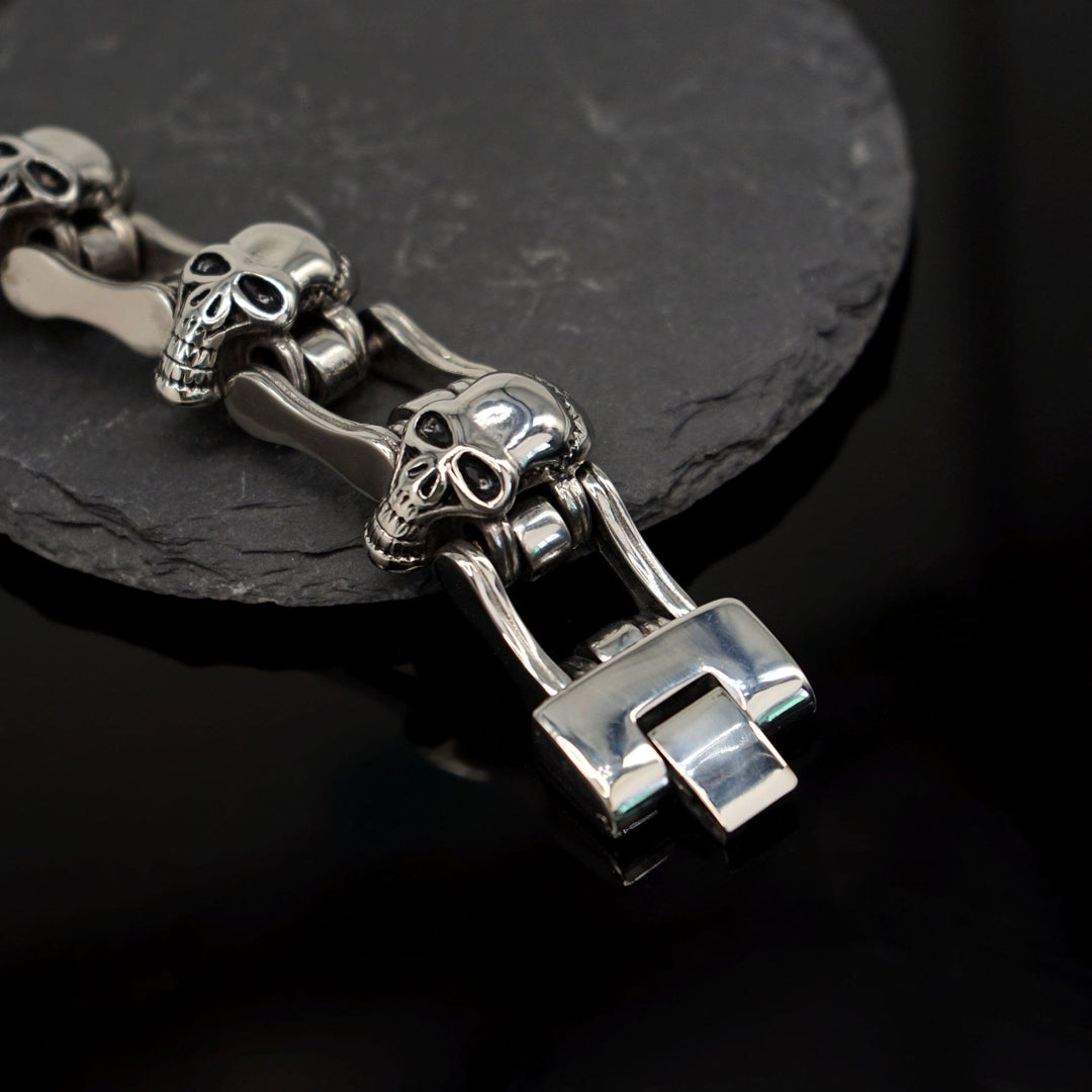 WorldNorse Gothic Totenkopf Gliederkette Armband