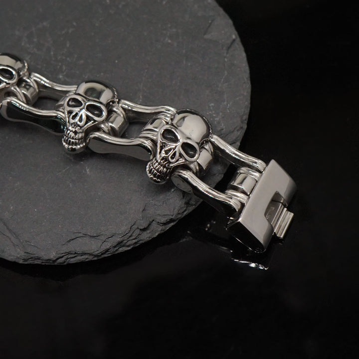 WorldNorse Gothic Totenkopf Gliederkette Armband