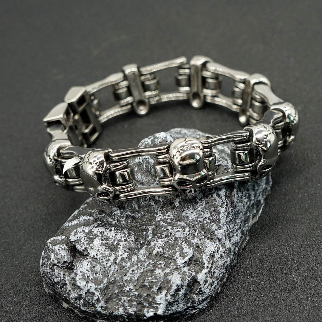 WorldNorse Gothic Totenkopf Gliederkette Armband