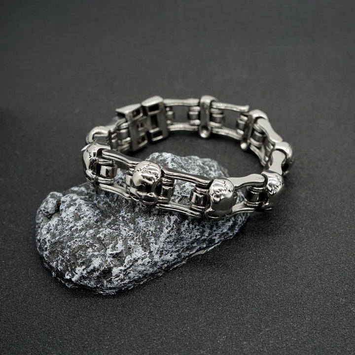 WorldNorse Gothic Totenkopf Gliederkette Armband