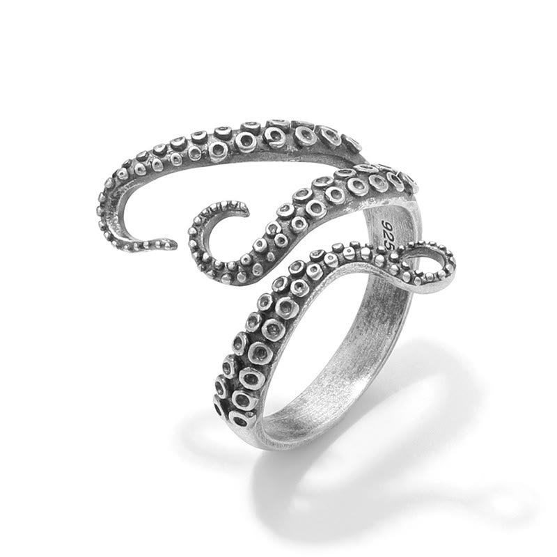 WorldNorse 925 Sterling Silber Oktopus Tentakel Ring