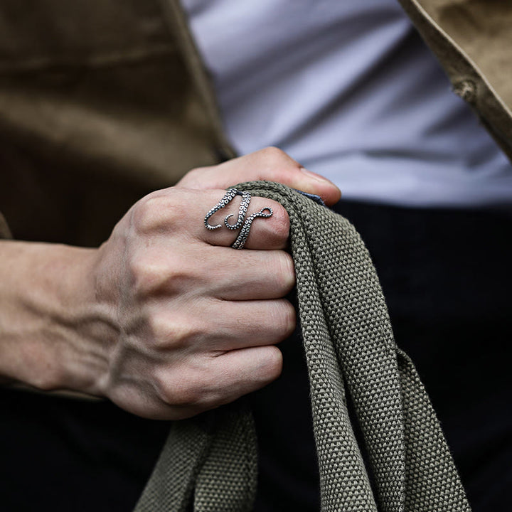 WorldNorse 925 Sterling Silber Oktopus Tentakel Ring