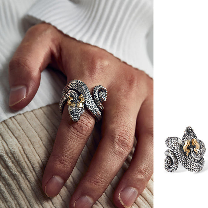 WorldNorse 925 Sterling Silber Schlangenring Jormungandr