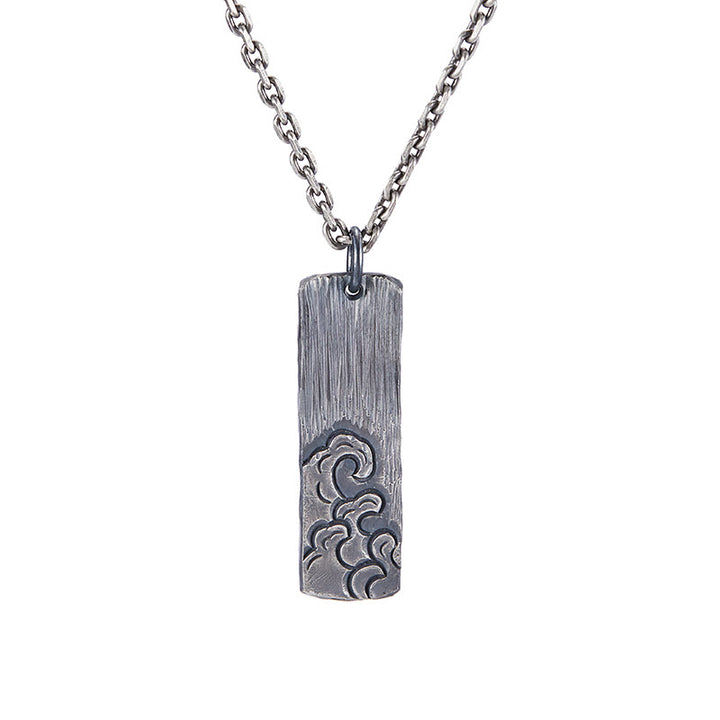 WorldNorse 925 Sterling Silber Wellen Feuer Halskette