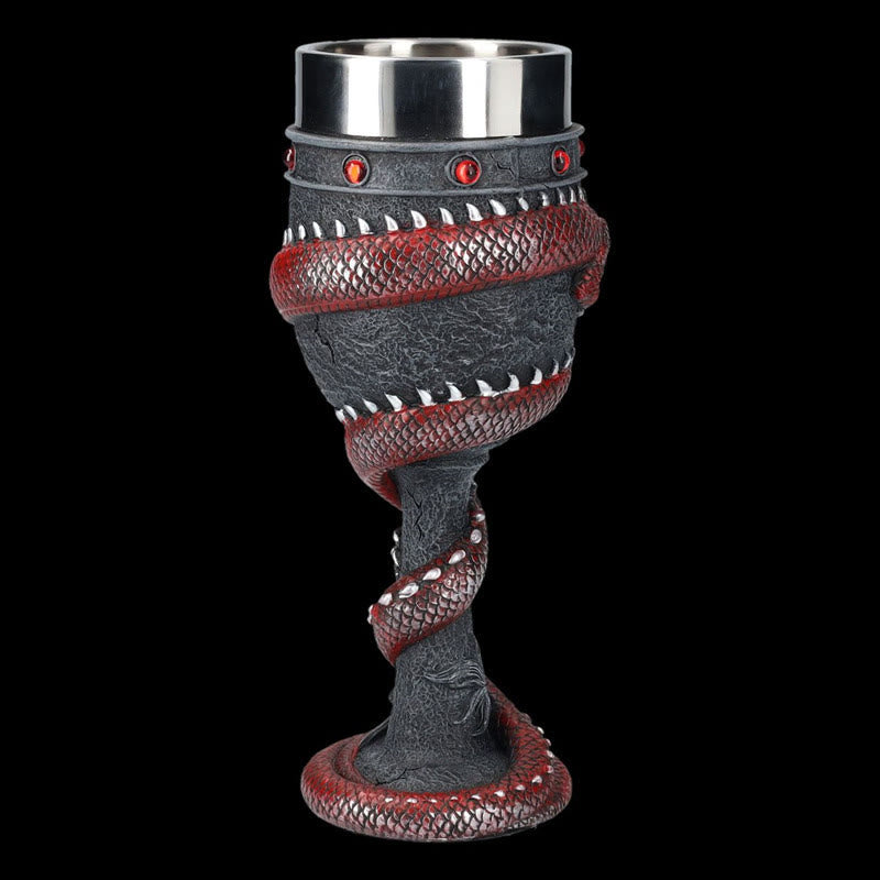 WorldNorse 3D-Relief mittelalterlicher Wikinger-Drachen-Weinkelch