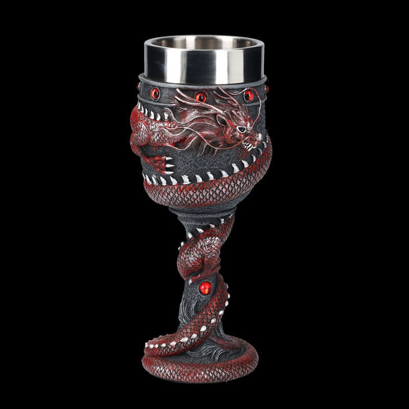 WorldNorse 3D-Relief mittelalterlicher Wikinger-Drachen-Weinkelch