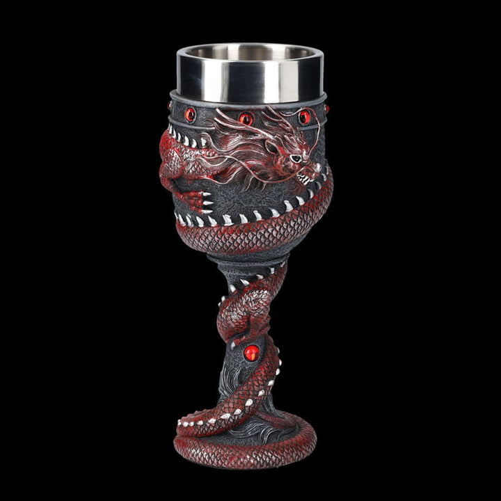 WorldNorse 3D-Relief mittelalterlicher Wikinger-Drachen-Weinkelch