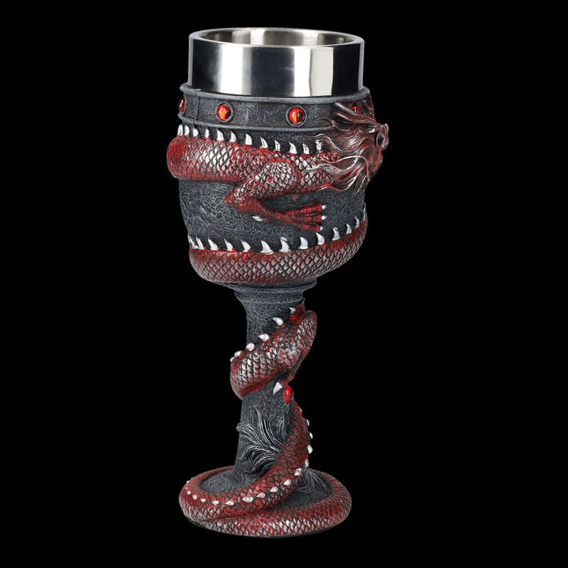 WorldNorse 3D-Relief mittelalterlicher Wikinger-Drachen-Weinkelch