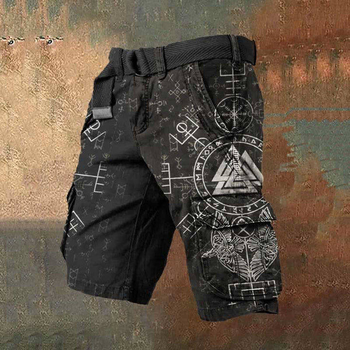 WorldNorse Viking Vegvisir Valknut Rune Cargo Shorts - US/UK/AU50,EU60 (5XL) - image 1