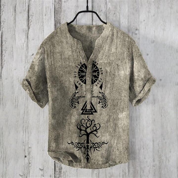 WorldNorse Helm der Ehrfurcht Yggdrasil Valknut Freizeithemd - US/UK/AU50,EU60 (5XL) - image 1