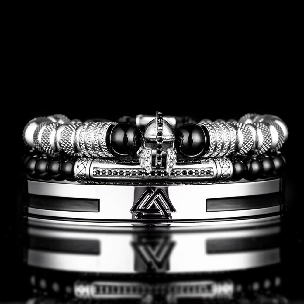 WorldNordisches Wikinger-Armband mit Valknut -Krieger
