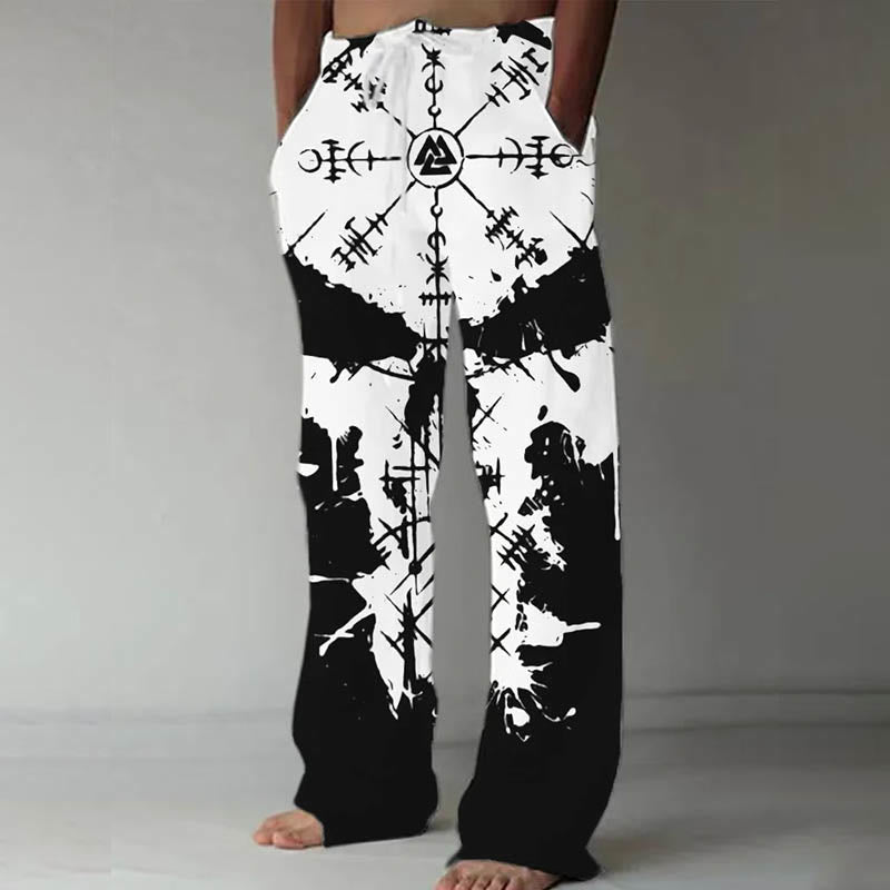 WorldNorse Viking Vegvisir Valknut Freizeithose - Weiß - US/UK/AU52,EU62 (6XL) - image 1
