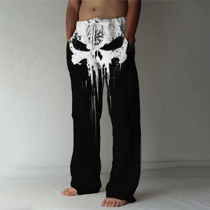 WorldNorse Viking Vegvisir Totenkopf Graffiti Kordelzug Freizeithose - US/UK/AU52,EU62 (6XL) - image 1