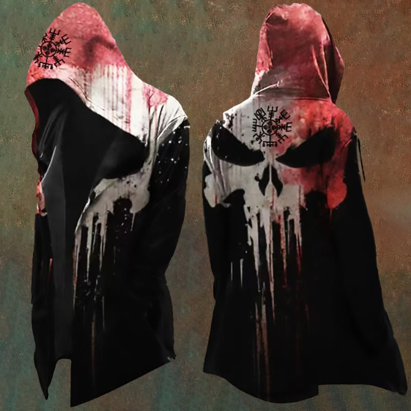 WorldNorse Skull Vegvisir Kapuzenjacke