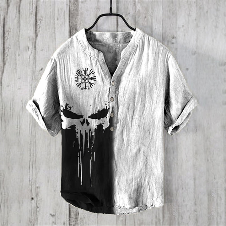 WorldNorse Wikinger Vegvisir Totenkopf Freizeithemd - US/UK/AU50,EU60 (5XL) - image 1