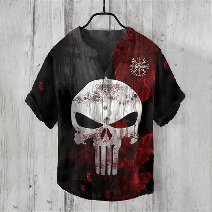 WorldNorse Blood Stained Aura Skull Freizeithemd - US/UK/AU50,EU60 (5XL) - image 1