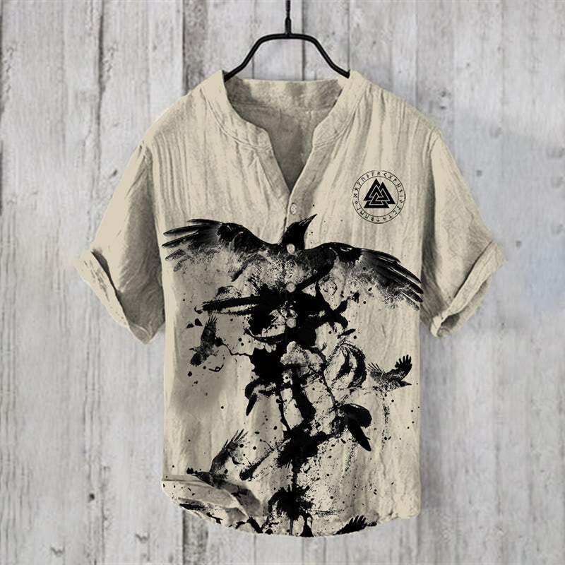 WorldNorse Aerie von Odin Raven Valknut Freizeithemd - US/UK/AU50,EU60 (5XL) - image 1