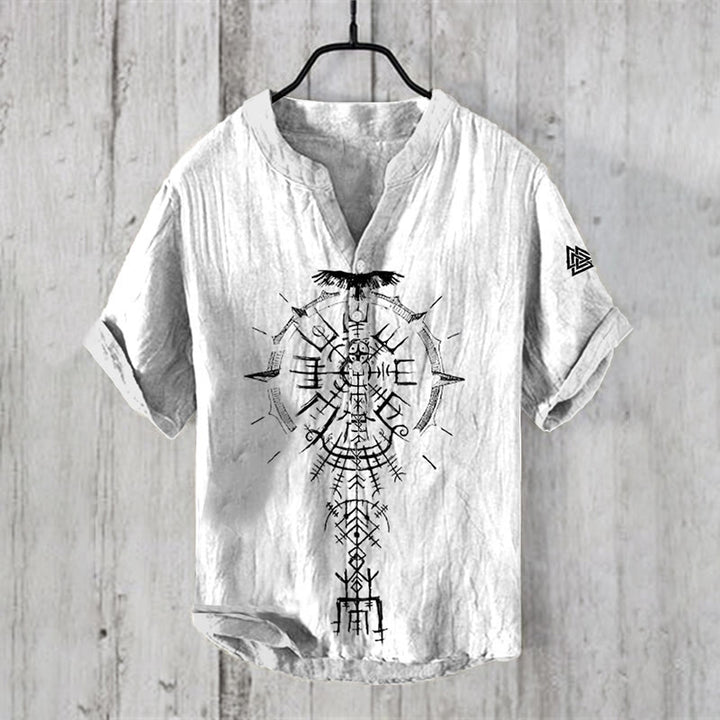 WorldNorse Raven Vegvisir Symbol Valknut Freizeithemd - US/UK/AU50,EU60 (5XL) - image 1