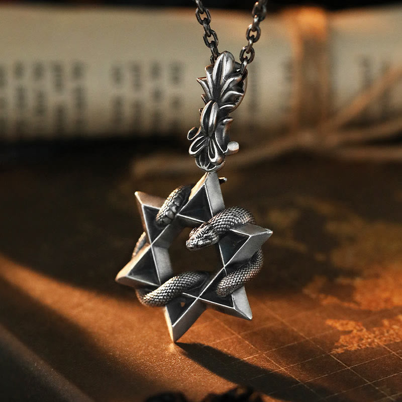 WorldNorse Halskette mit Schlangenstern, 999 Sterlingsilber