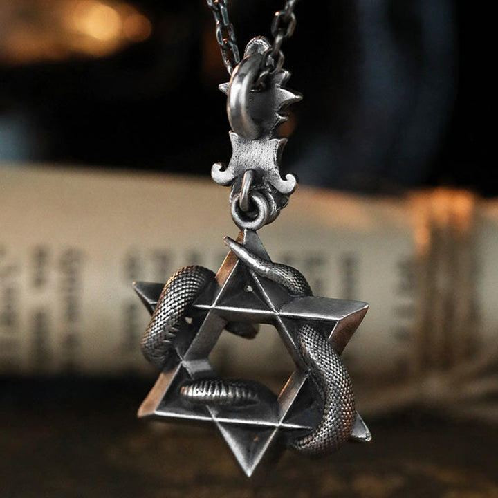 WorldNorse Halskette mit Schlangenstern, 999 Sterlingsilber