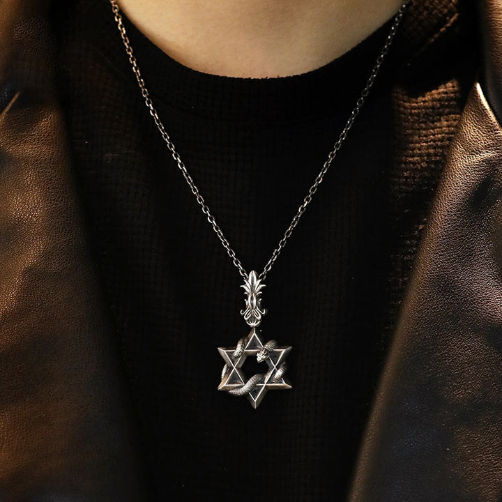 WorldNorse Halskette mit Schlangenstern, 999 Sterlingsilber