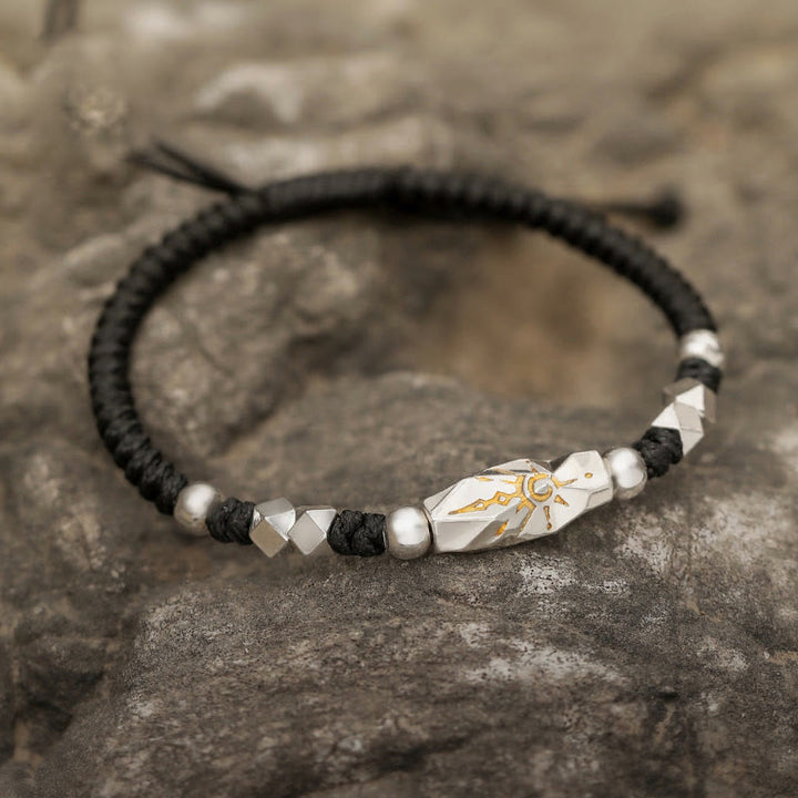 WorldNorse 925 Sterling Silber Wunsch Emblem gehämmertes Armband