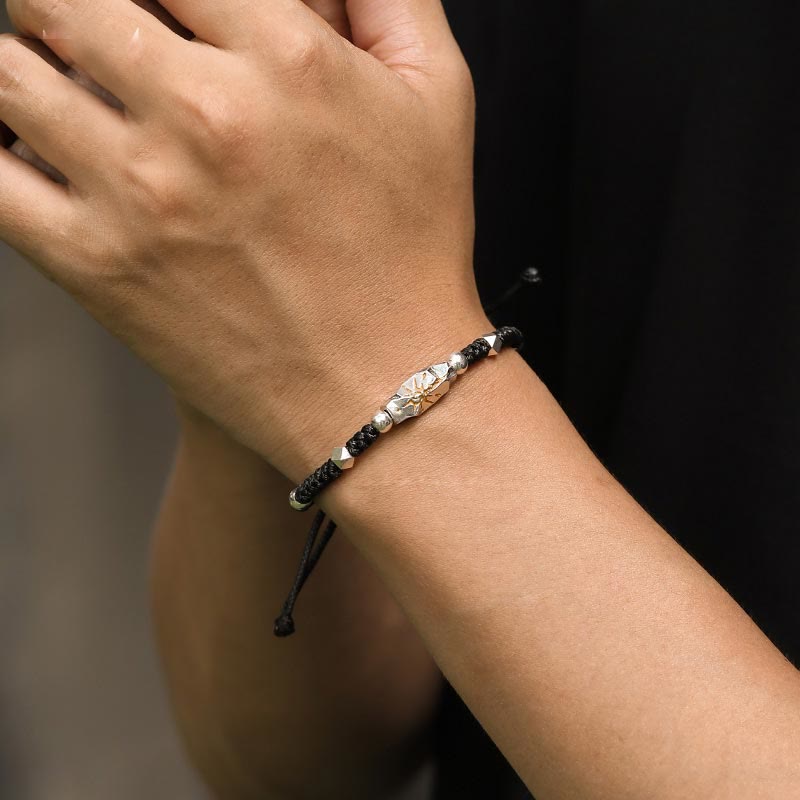 WorldNorse 925 Sterling Silber Wunsch Emblem gehämmertes Armband