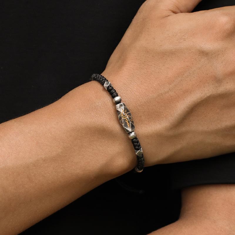 WorldNorse 925 Sterling Silber Wunsch Emblem gehämmertes Armband