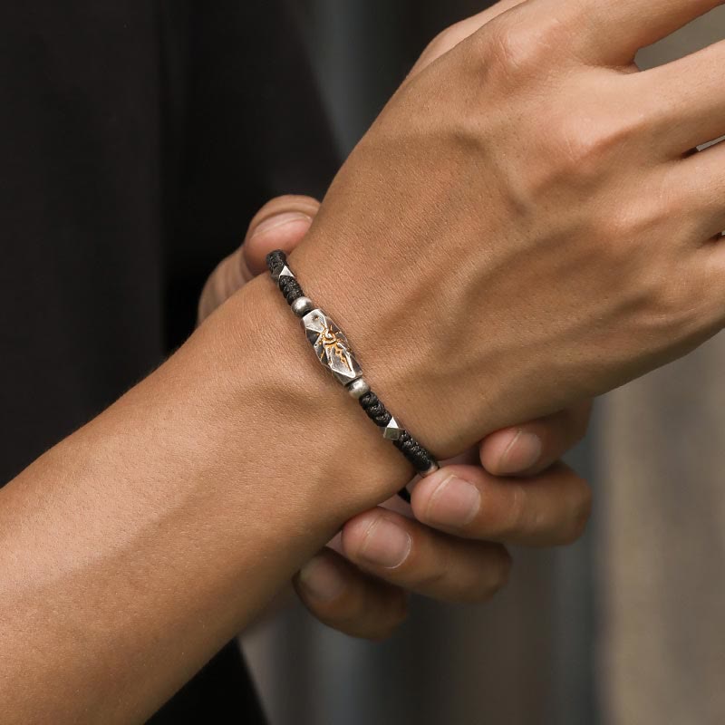 WorldNorse 925 Sterling Silber Wunsch Emblem gehämmertes Armband