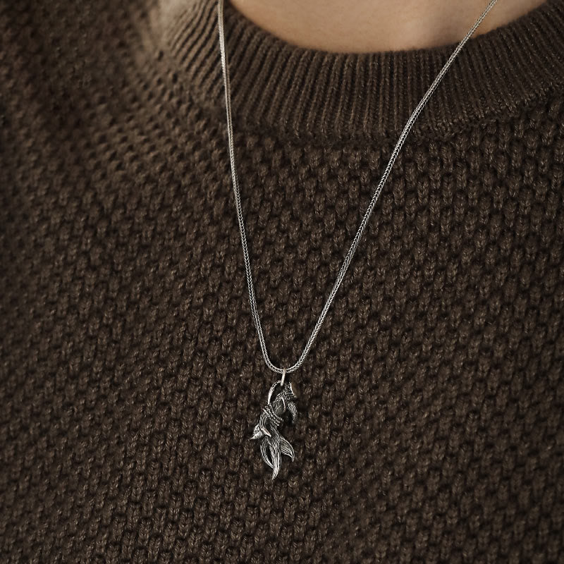 WorldNorse Halskette mit Hirschhörnern aus 925er Sterlingsilber