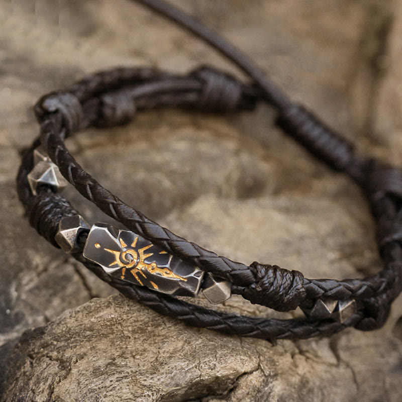 WorldNorse 925 Sterling Silber Wunsch Emblem gehämmertes Armband