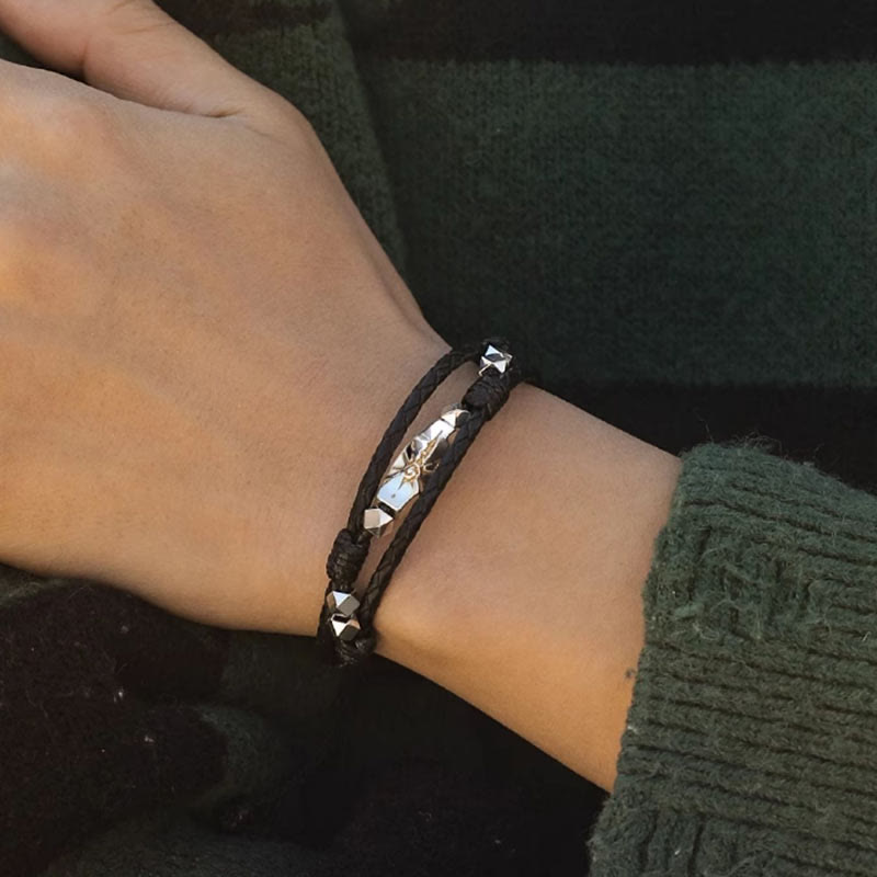 WorldNorse 925 Sterling Silber Wunsch Emblem gehämmertes Armband