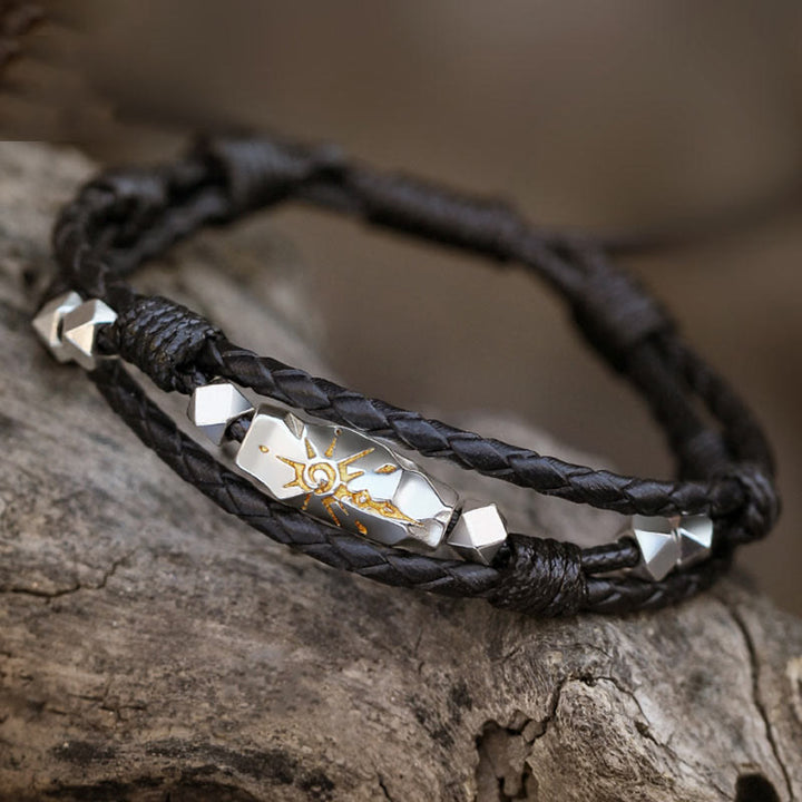WorldNorse 925 Sterling Silber Wunsch Emblem gehämmertes Armband