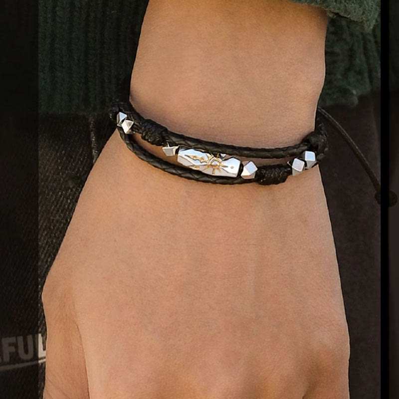WorldNorse 925 Sterling Silber Wunsch Emblem gehämmertes Armband