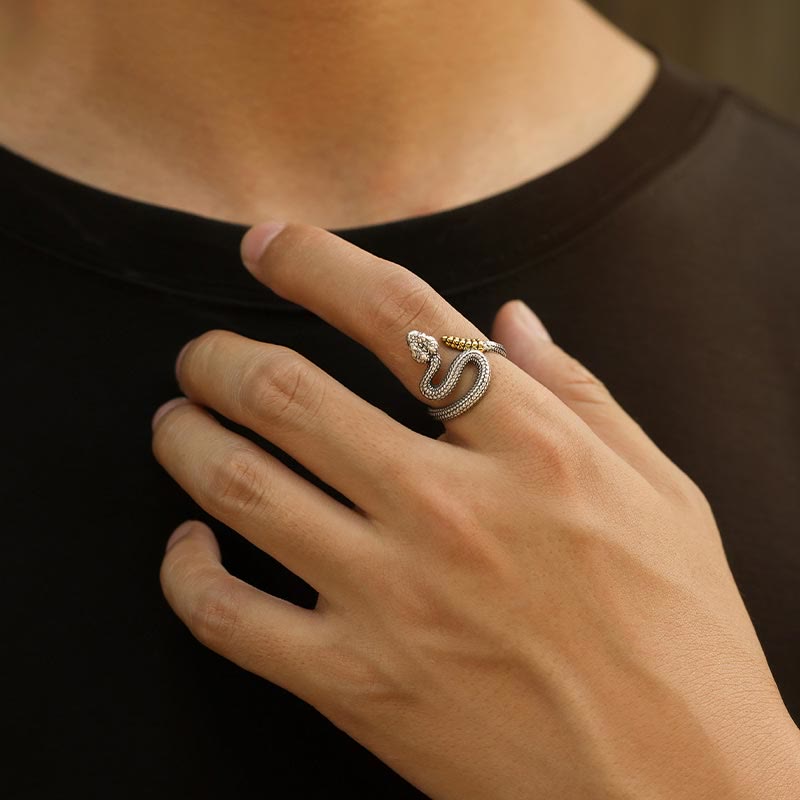 WorldNorse Offener Schlangenring aus 925er Sterlingsilber