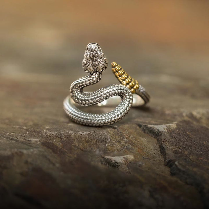 WorldNorse Offener Schlangenring aus 925er Sterlingsilber