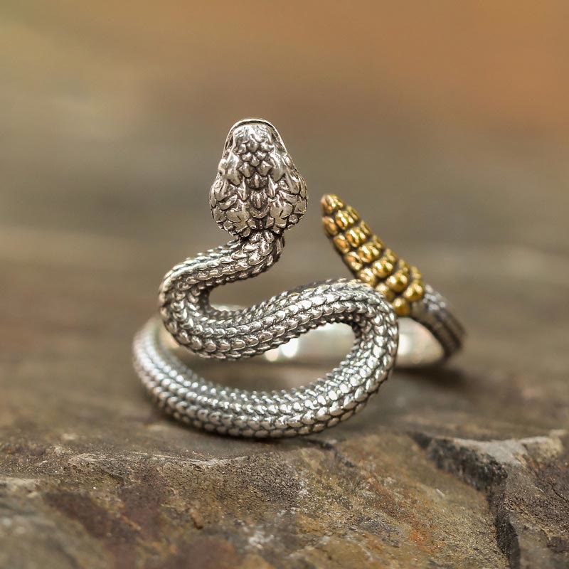 WorldNorse Offener Schlangenring aus 925er Sterlingsilber