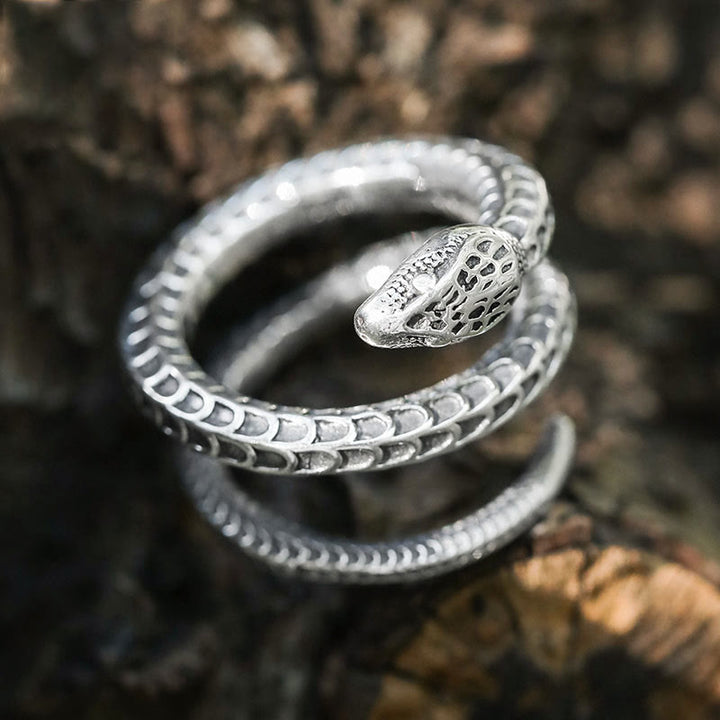 WorldNorse Offener Schlangenring aus 925er Sterlingsilber