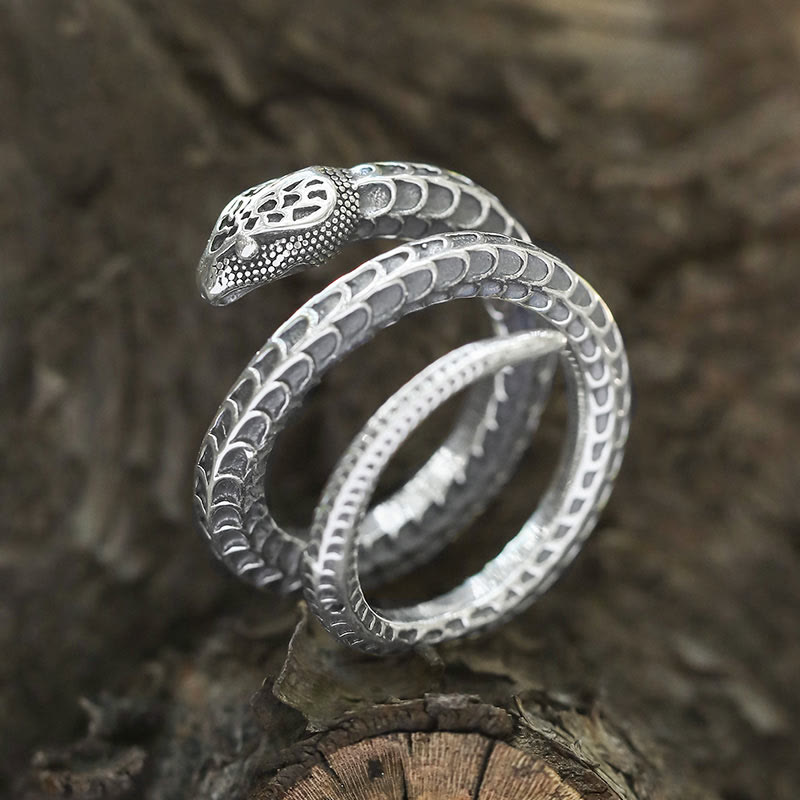 WorldNorse Offener Schlangenring aus 925er Sterlingsilber