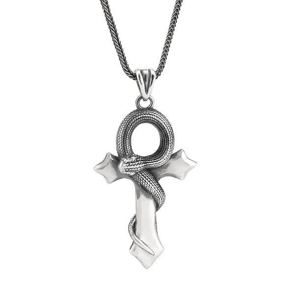 WorldNorse Halskette mit Schlangenkreuz aus 925er Sterlingsilber