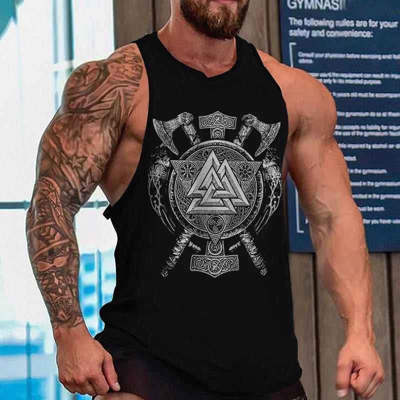 WorldNorse Valknut Wikinger Axt Mjölnir Keltischer Knoten Weste