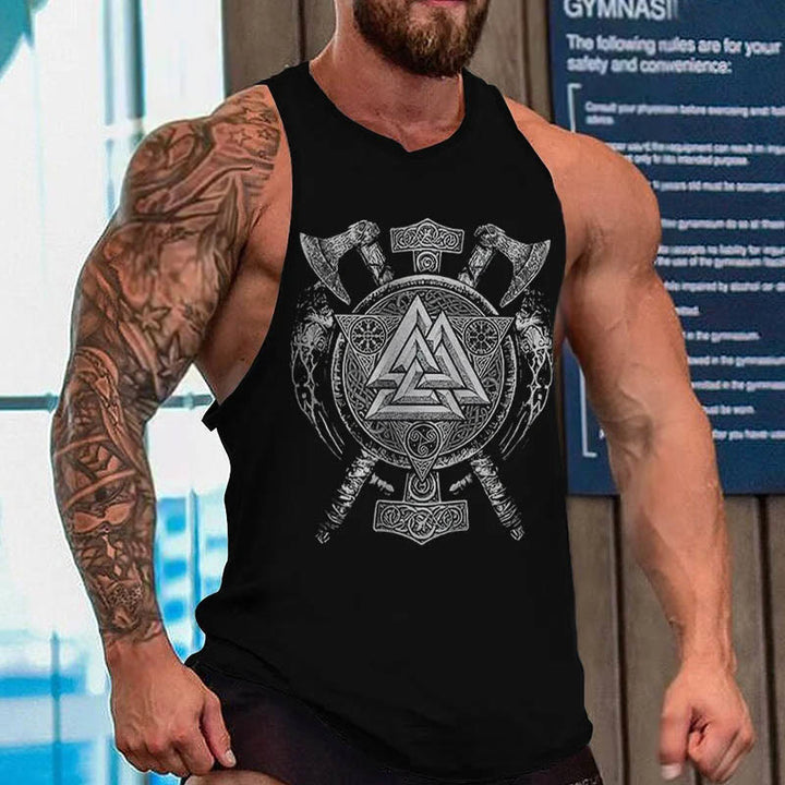 WorldNorse Valknut Wikinger Axt Mjölnir Keltischer Knoten Weste